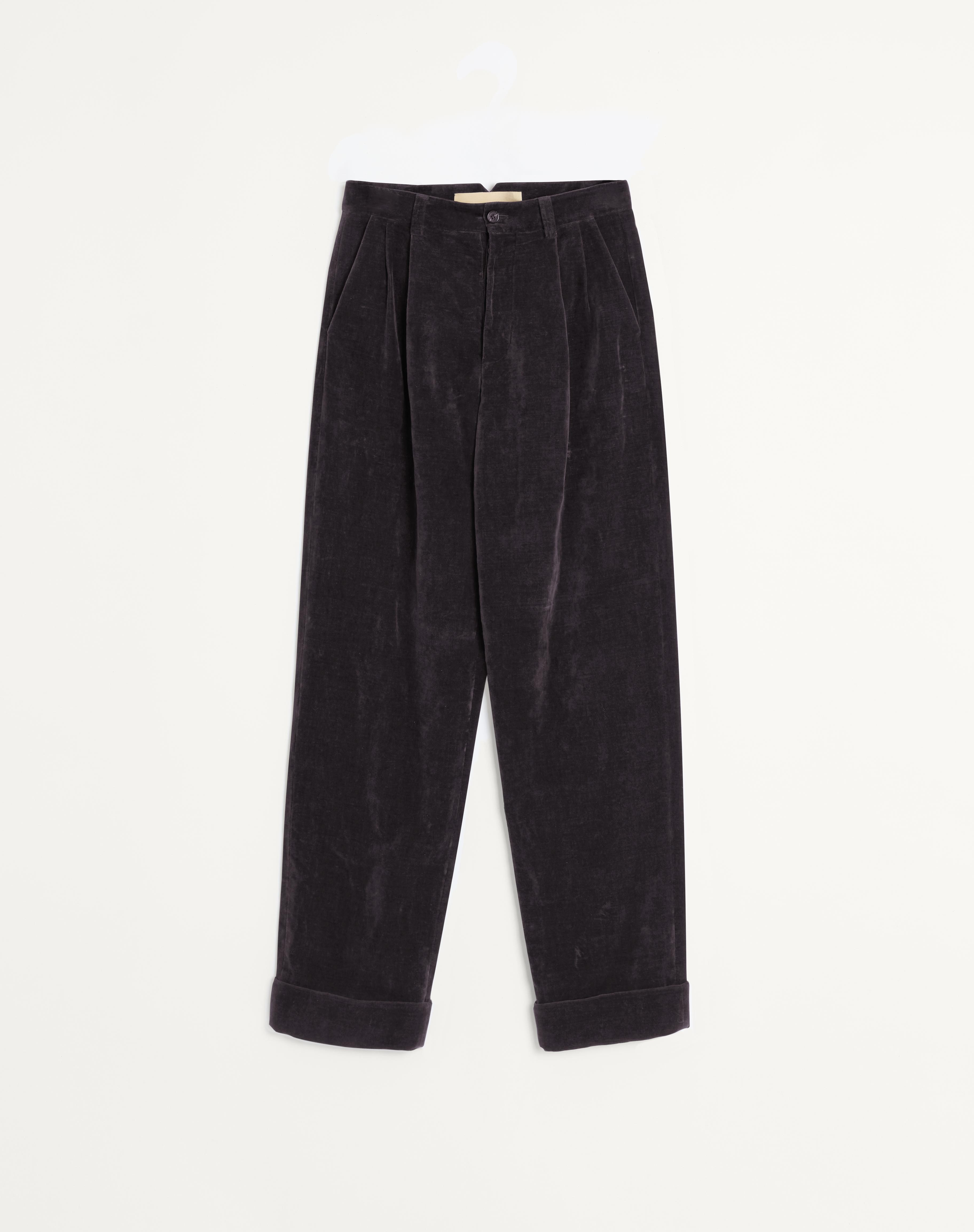 WASHED COTTON-LINEN VELVET PANTS - 1