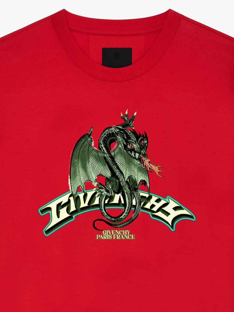 Givenchy SLIM FIT T-SHIRT IN COTTON WITH GIVENCHY DRAGON PRINT outlook