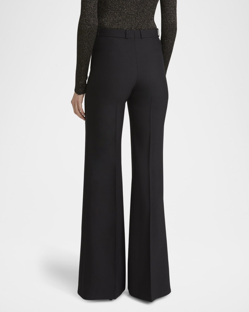 Flared Crepe Wool Trousers 4