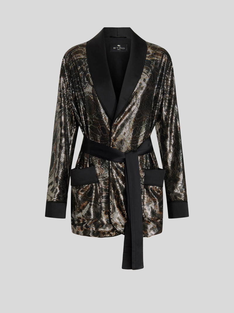 JACKET WITH MICRO PRINTED SEQUINS - 1