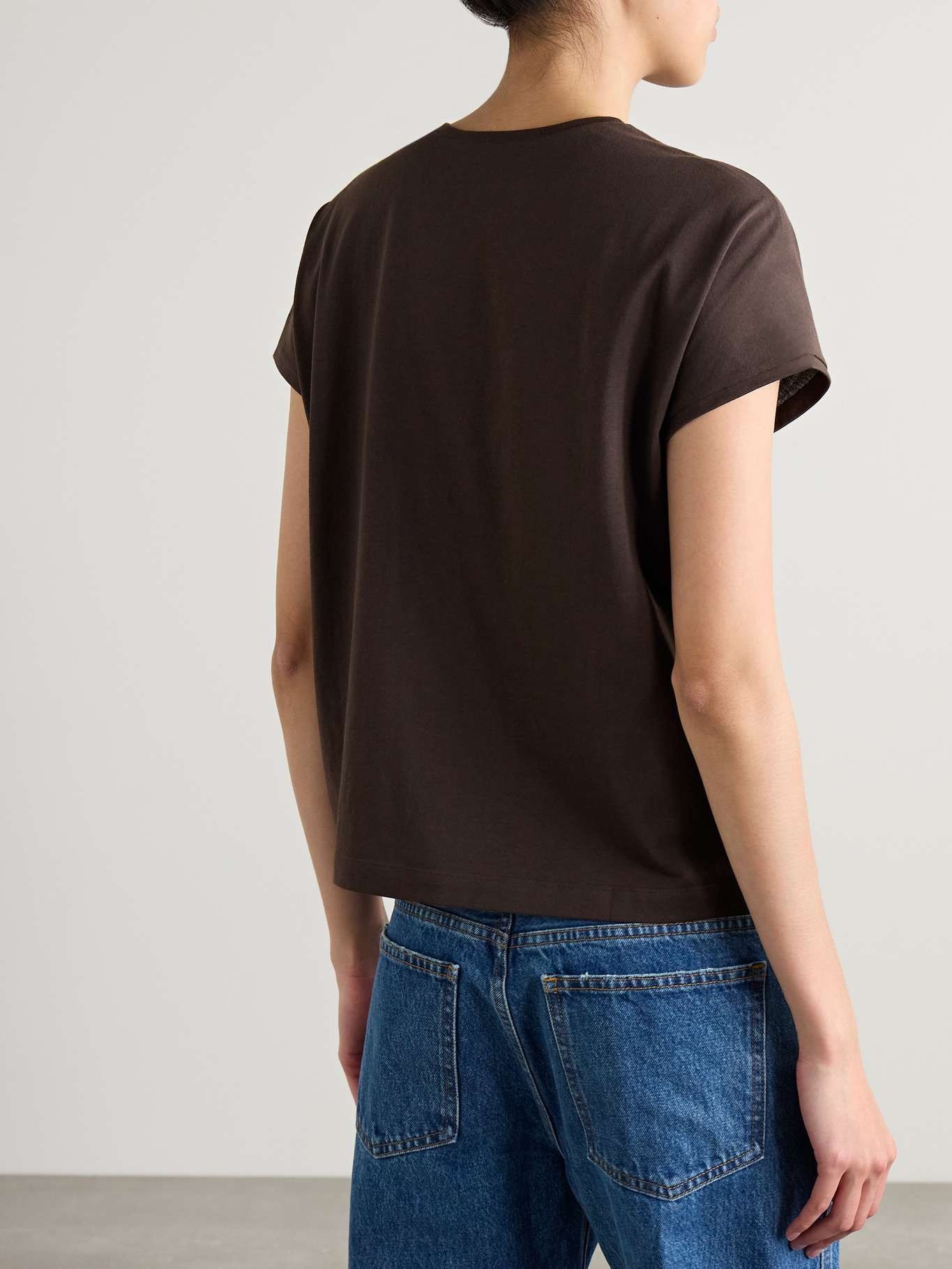 Devra cotton-blend jersey T-shirt Brown - 3