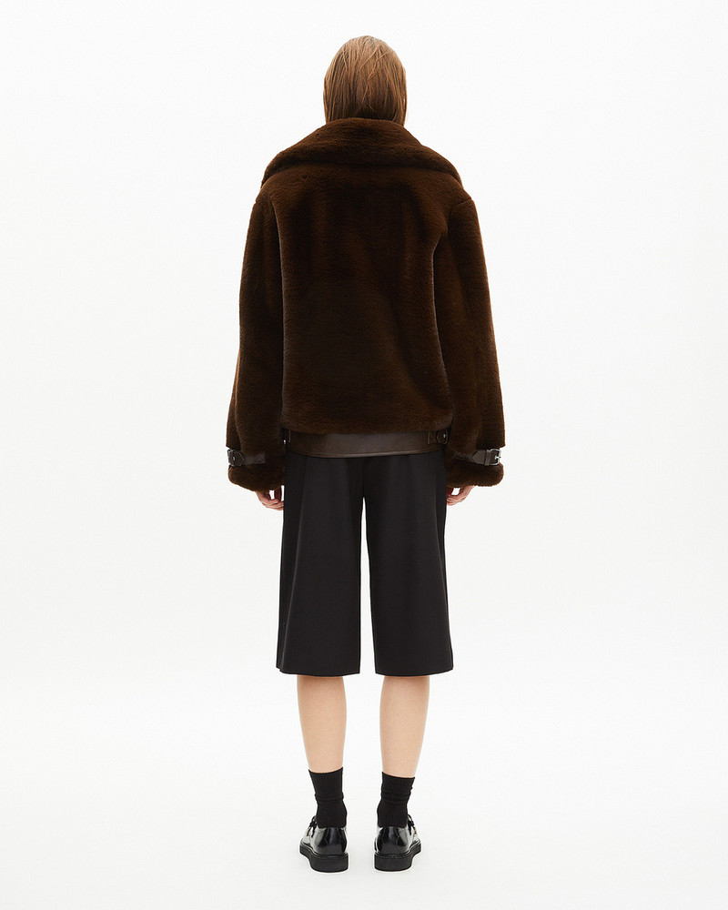 BROWN FUR-EFFECT AVIATOR JACKET 4