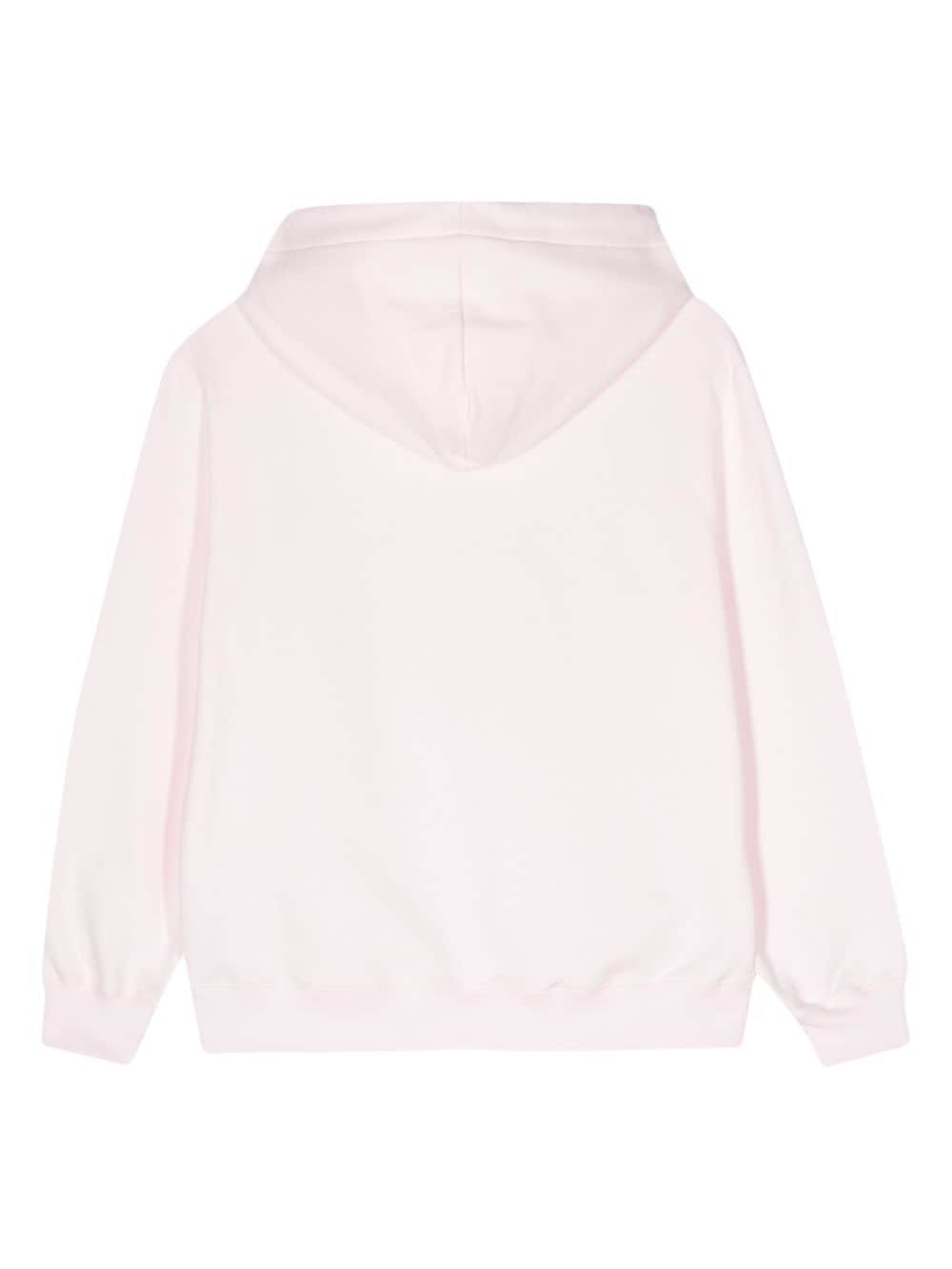 logo-print cotton hoodie - 2