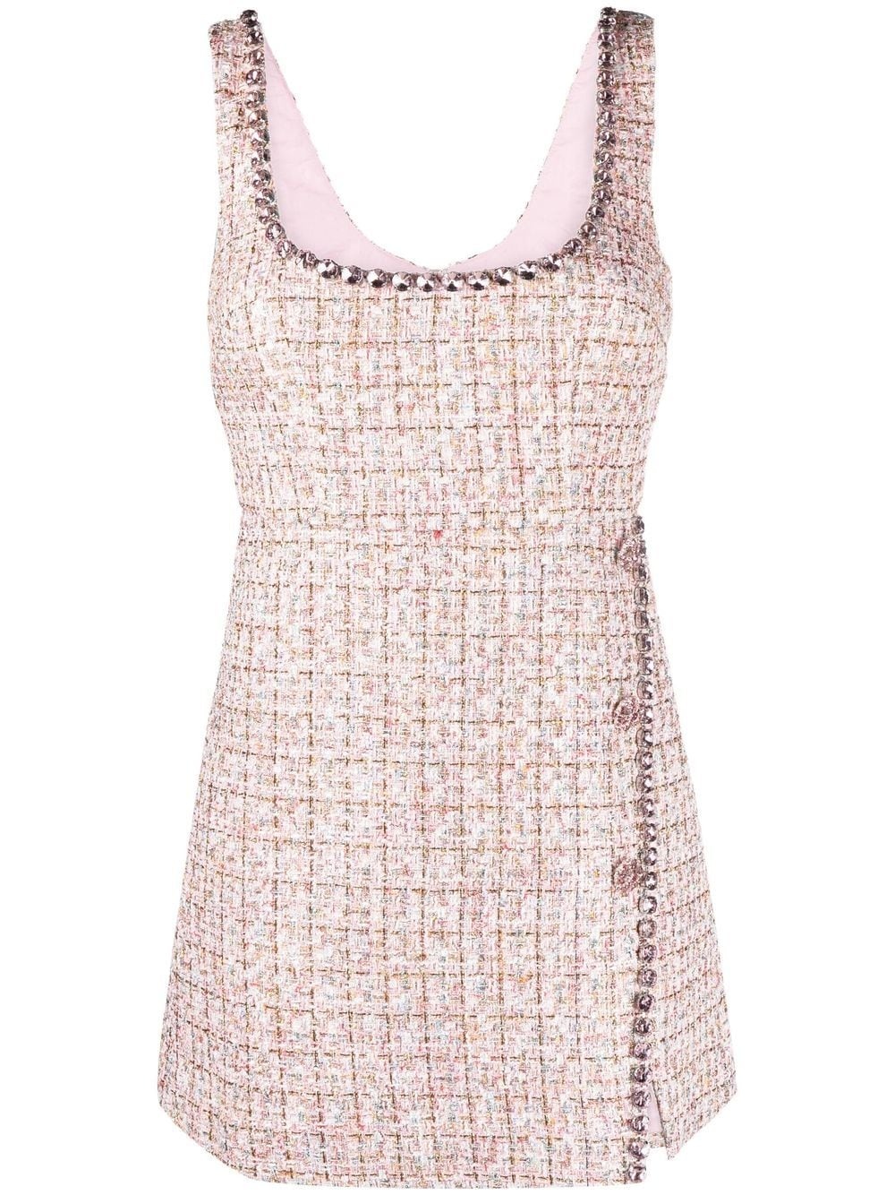 diamanté trim boucle minidress - 1