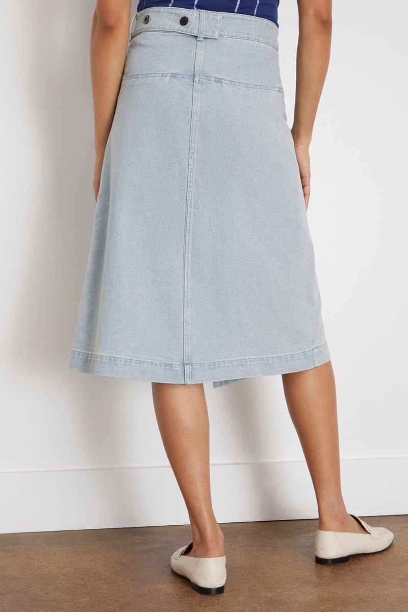 Iris Wrap Skirt in Grey Indigo 4