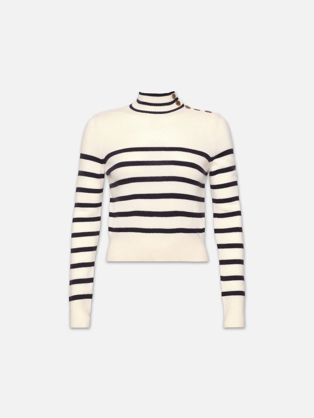 Mariner Cashmere Turtleneck in Off White Multi - 1