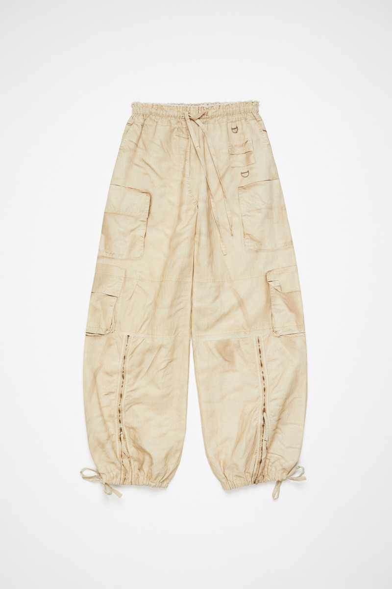 Relaxed fit printed trousers - Oat beige 1