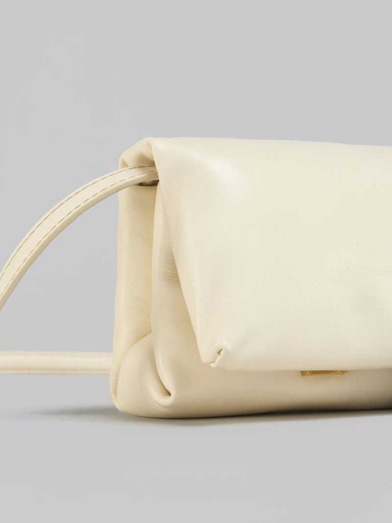 IVORY WHITE LEATHER MINI PRISMA POUCH 5