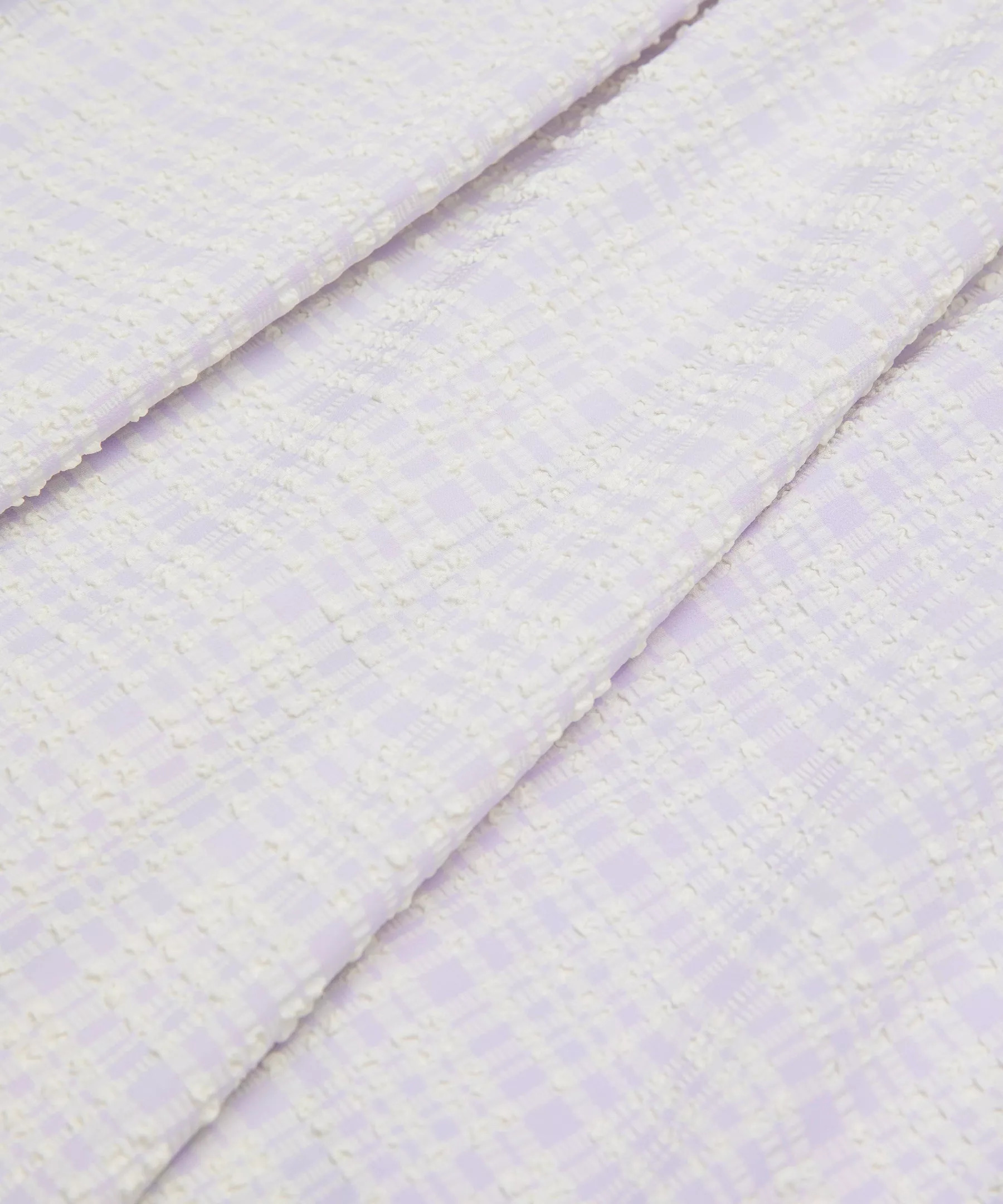 Seersucker Check Ruched Midi Dress - 6