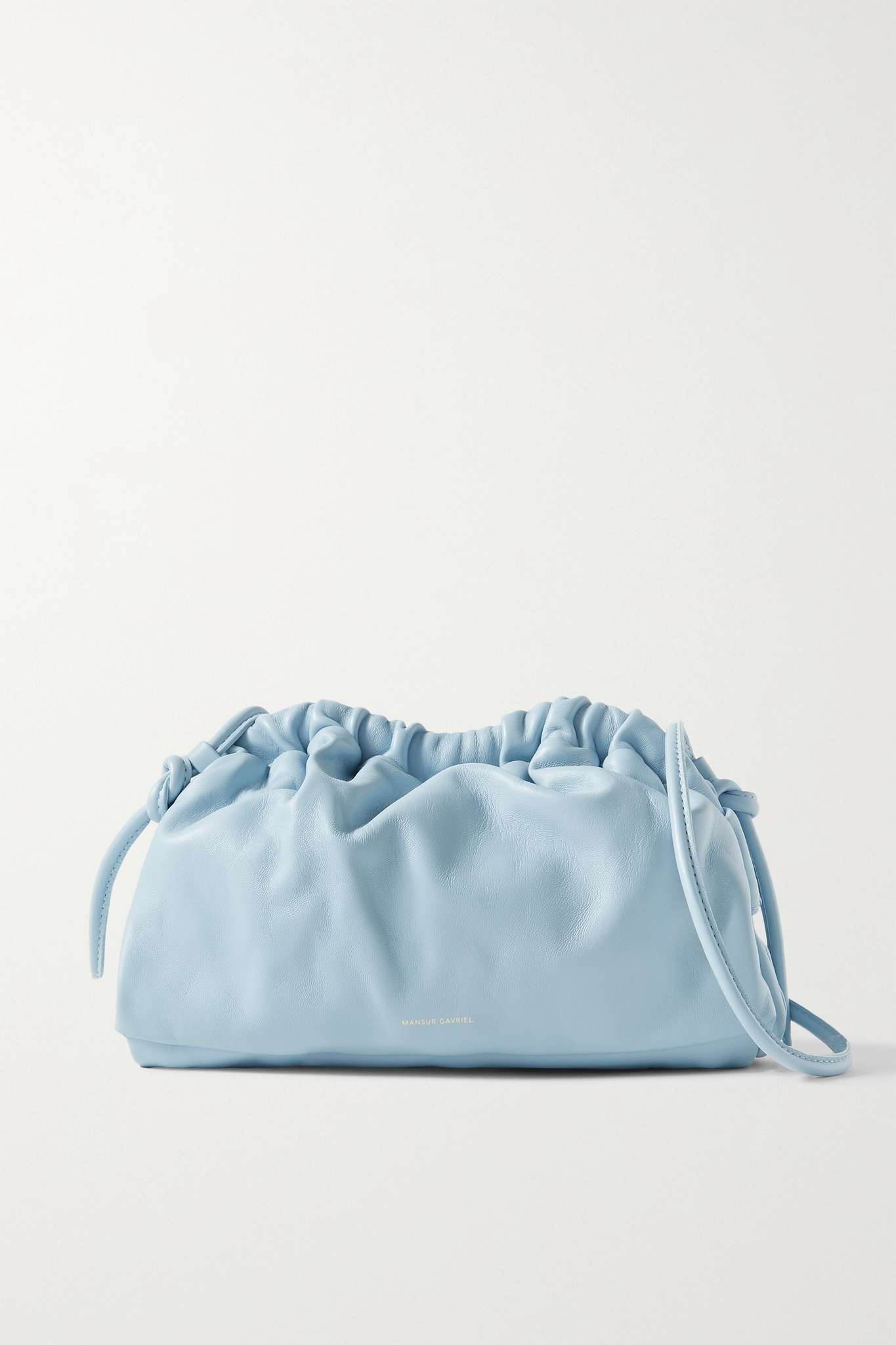 Cloud mini gathered leather clutch - 1