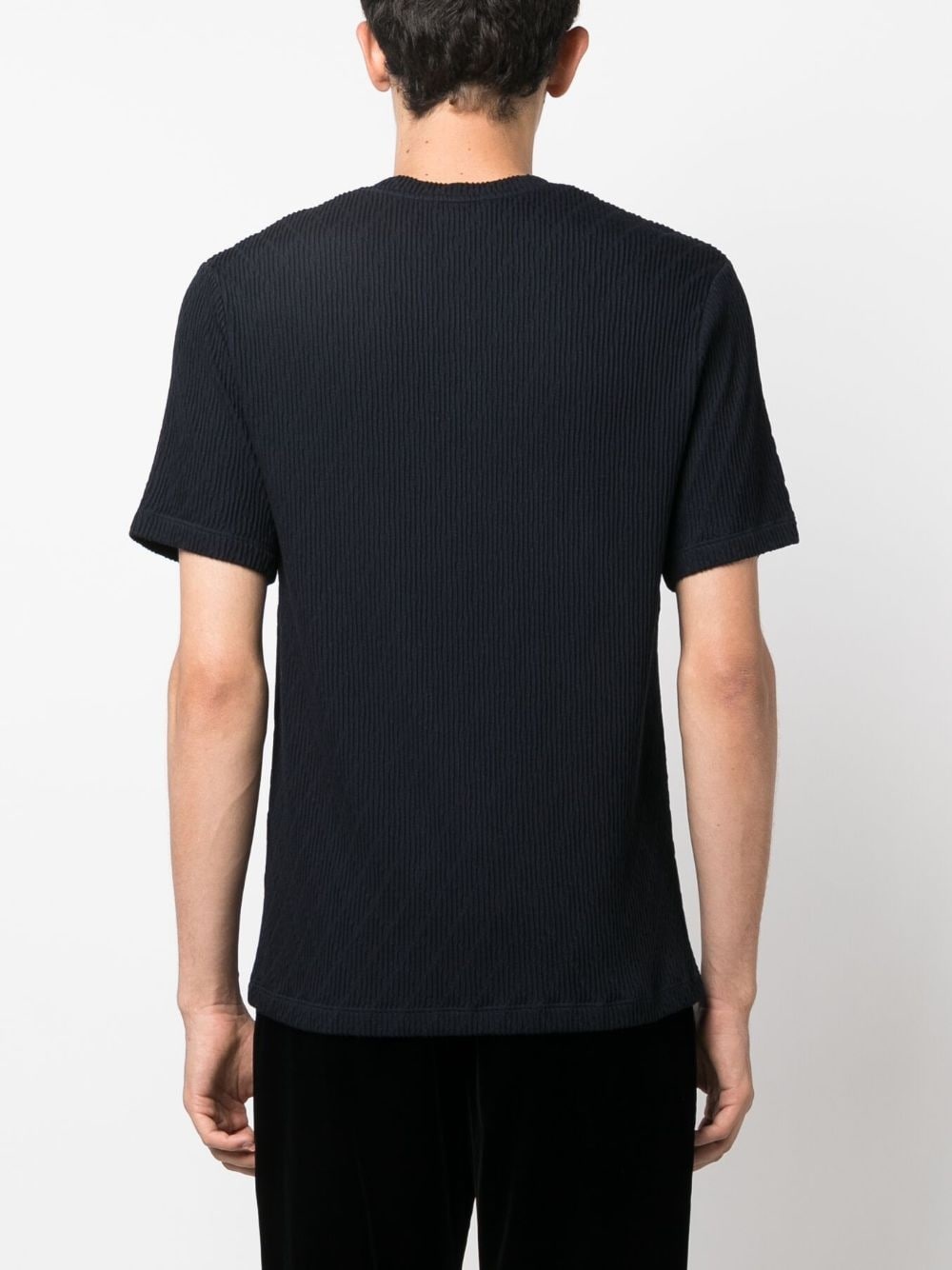 crew-neck ribbed-knit T-shirt - 4