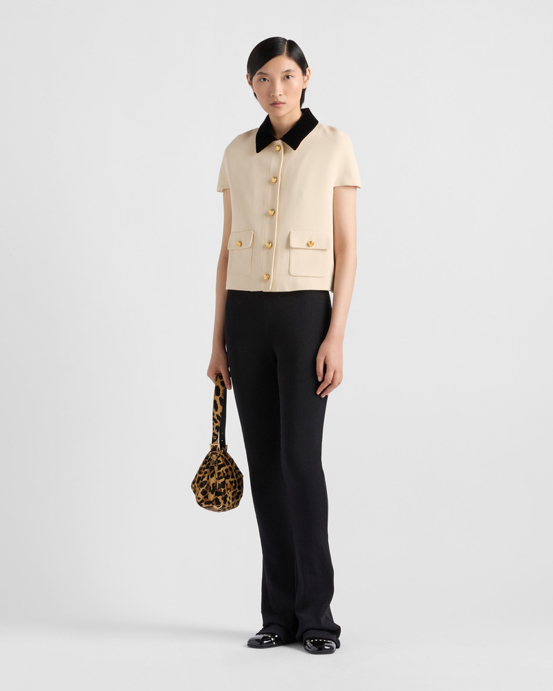 Prada Sablé compact short-sleeved jacket outlook