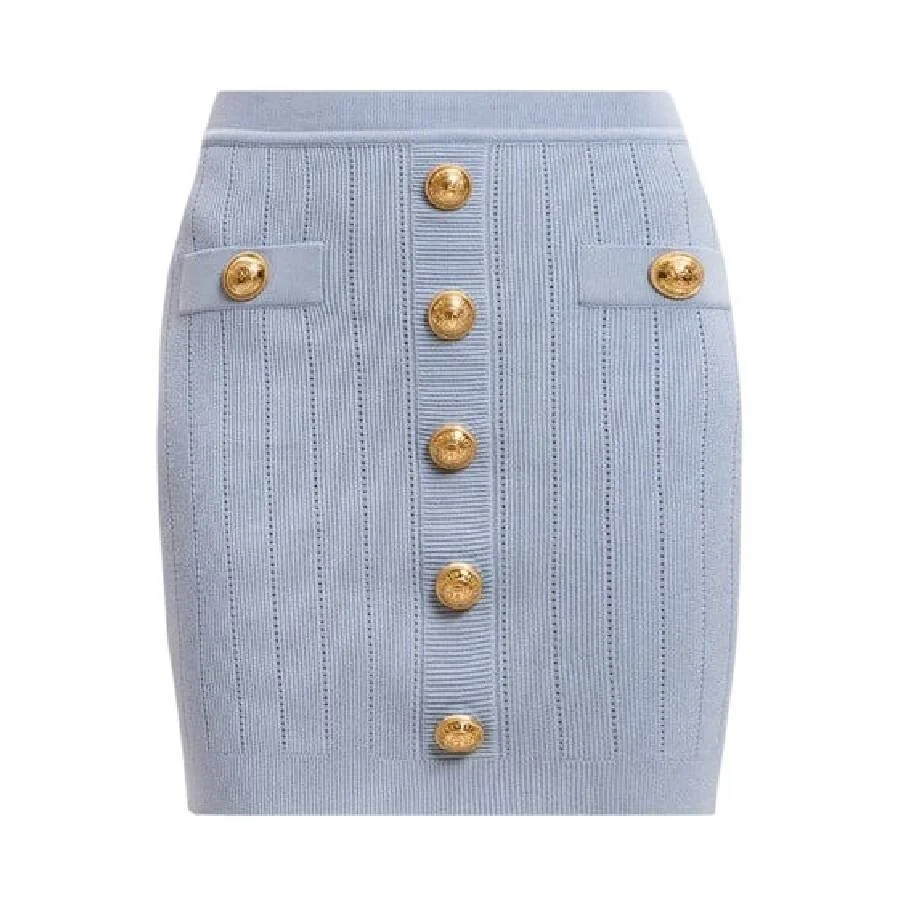 Balmain Button Embellished Mini Skirt - 1