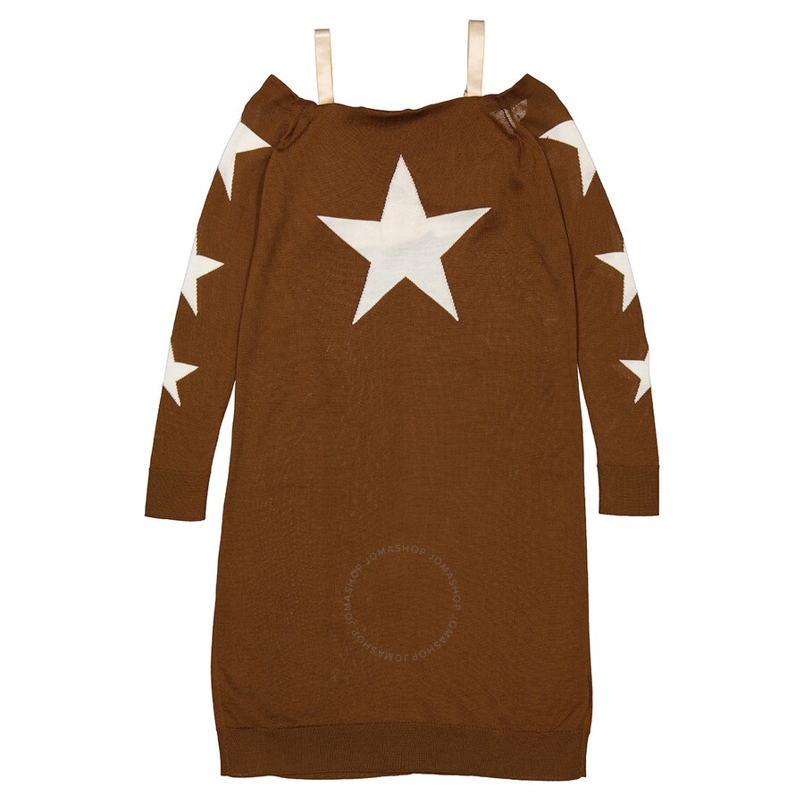 Burberry Ladies Mahogany Star Motif Reconstructed Wool Sweater Dress - 5