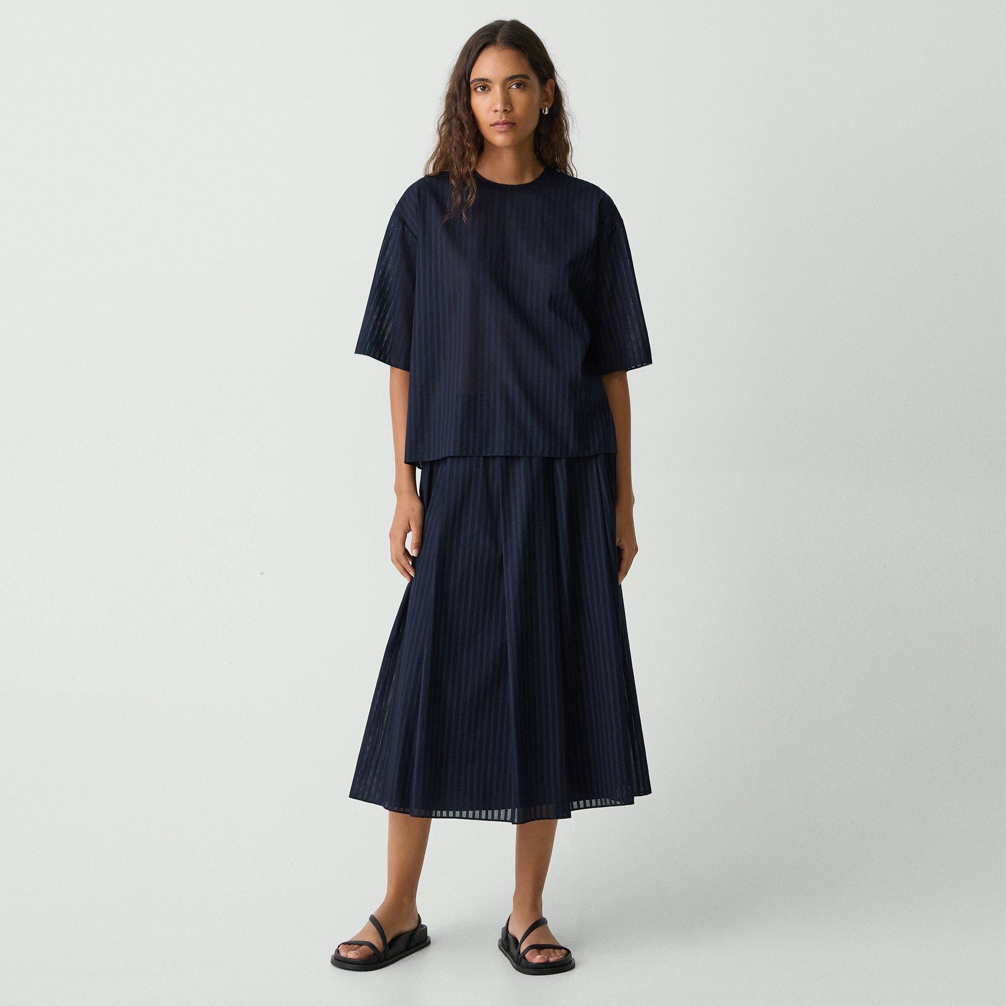 Boxy Tee in Linear Cotton - 6