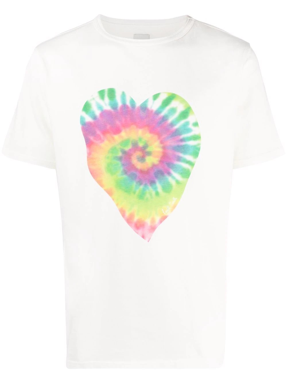 heart tie-dye print T-shirt - 1