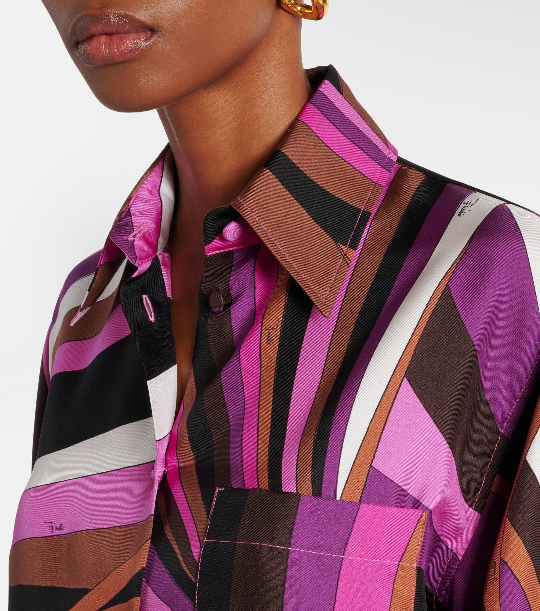 Iride silk twill shirt - 5