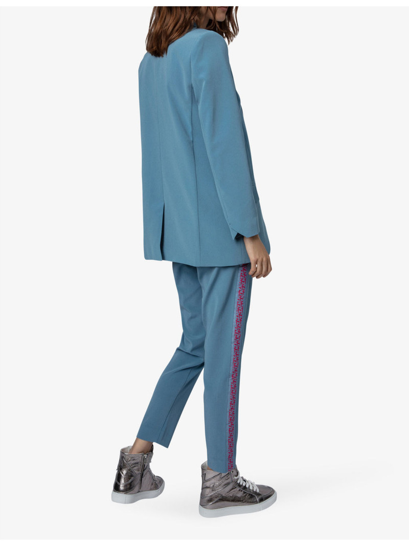 Viva single-breasted peak-lapel crepe blazer 4