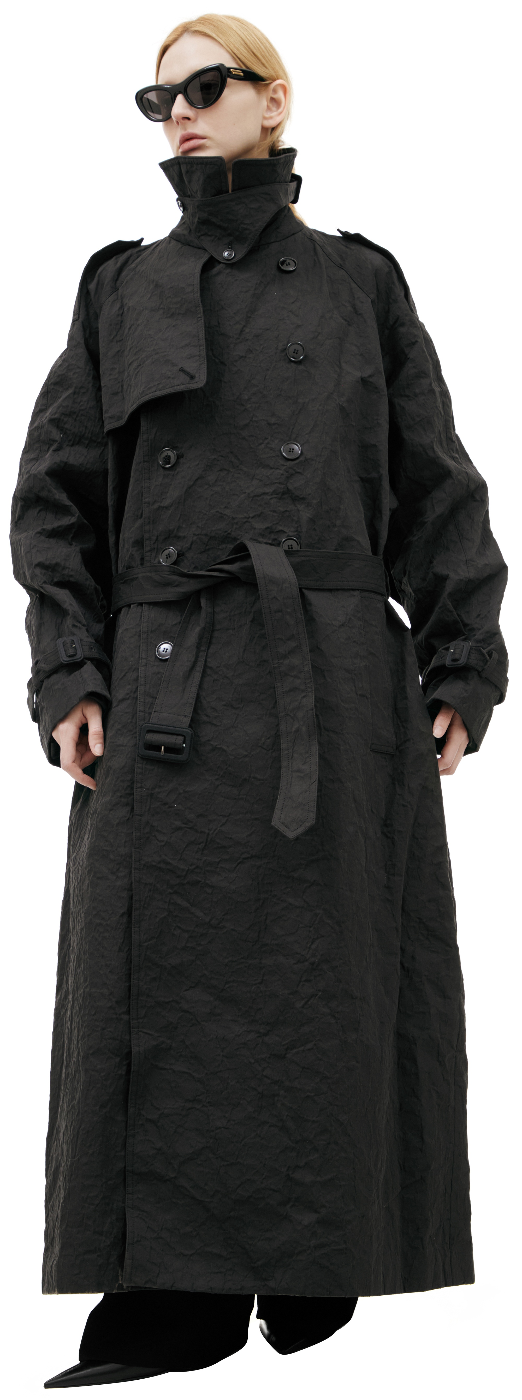 DOUBLE-BREASTED TRENCH COAT WITH BELT - 1