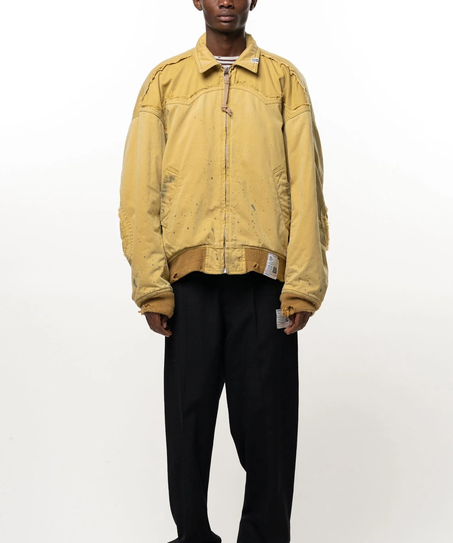 Damaged Back Satin Jacket - 1