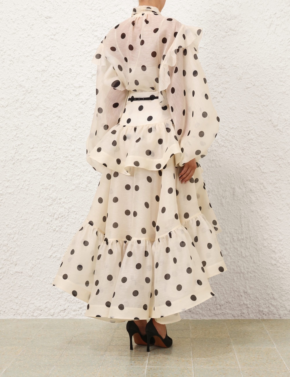 CRUSH HIGH-LOW TIERED SKIRT - 4
