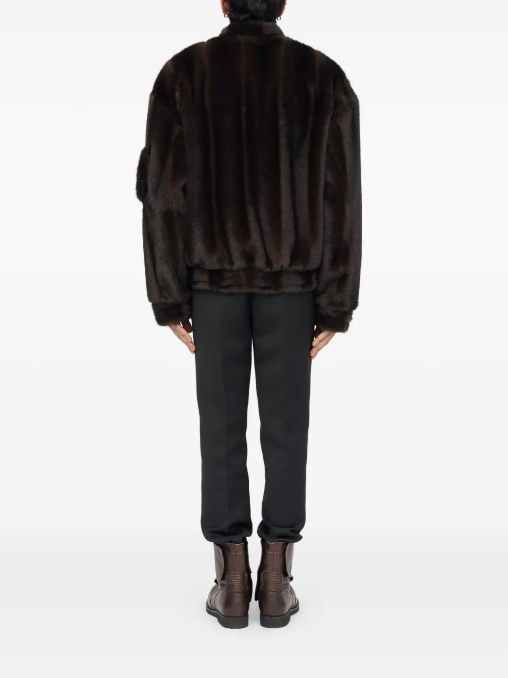 Faux Fur Zip-Front Bomber Jacket - 4