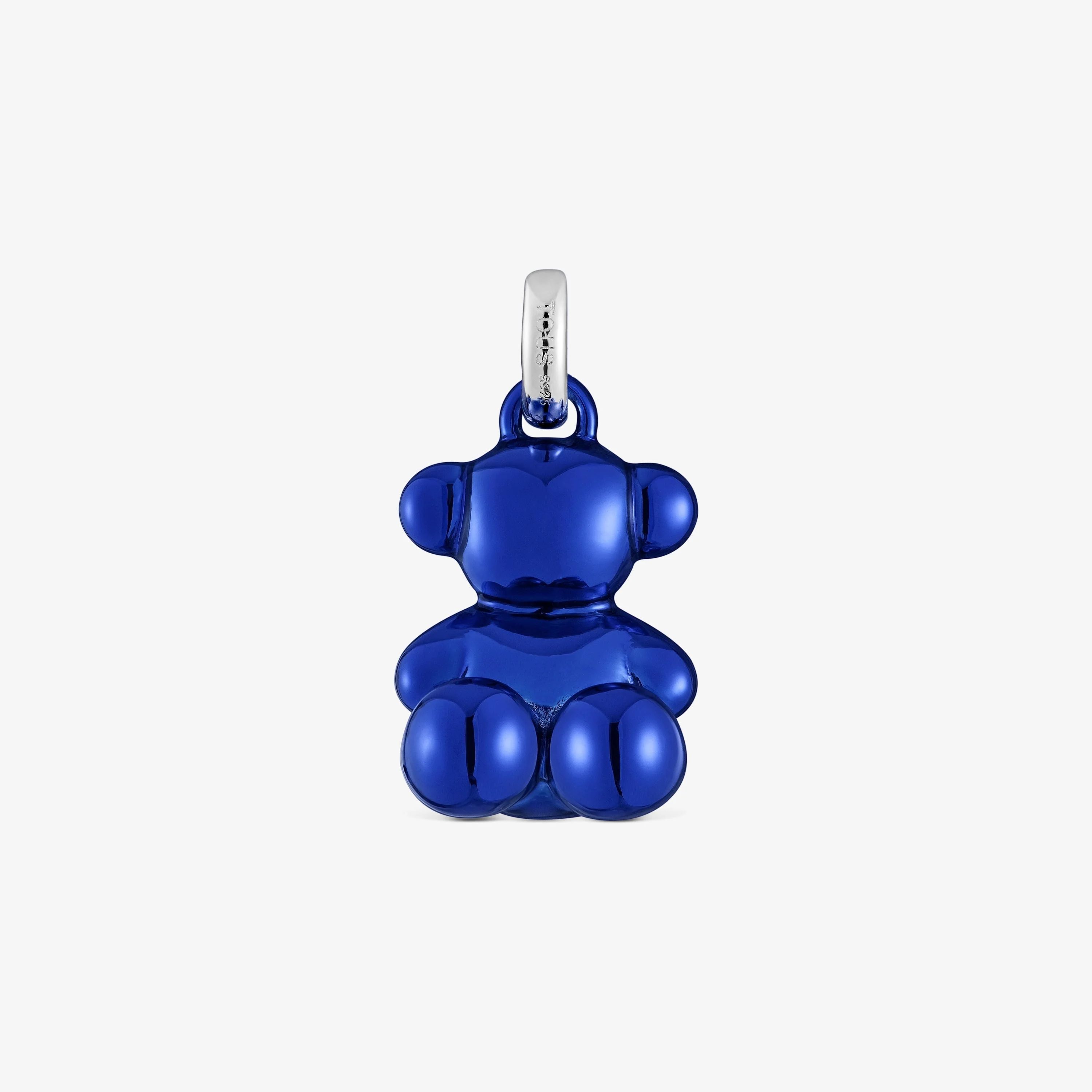 Medium Bold Bear blue steel bear Pendant - 1
