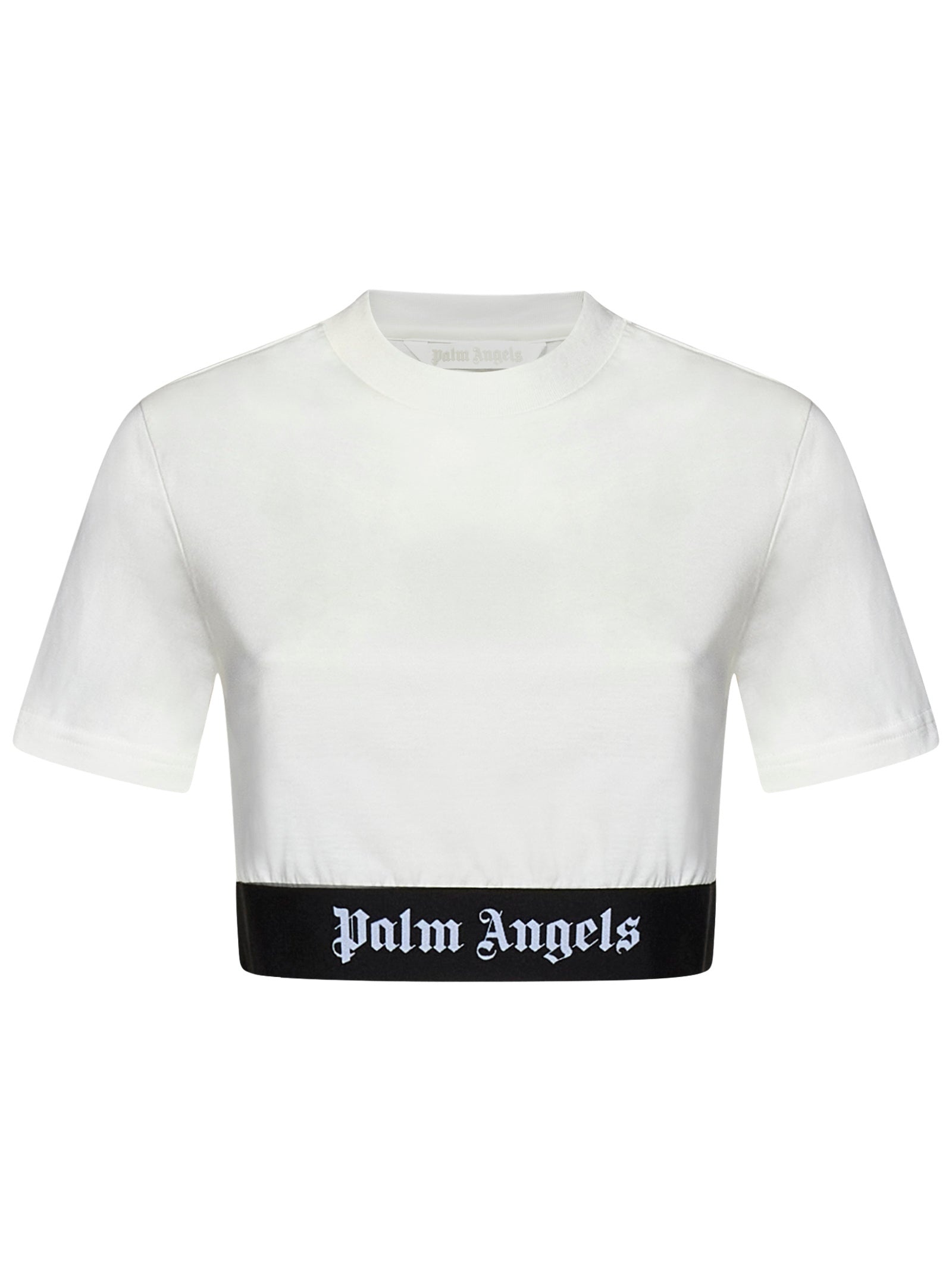 PALM ANGELS TAPE CROP LOGO T-SHIRT - 1