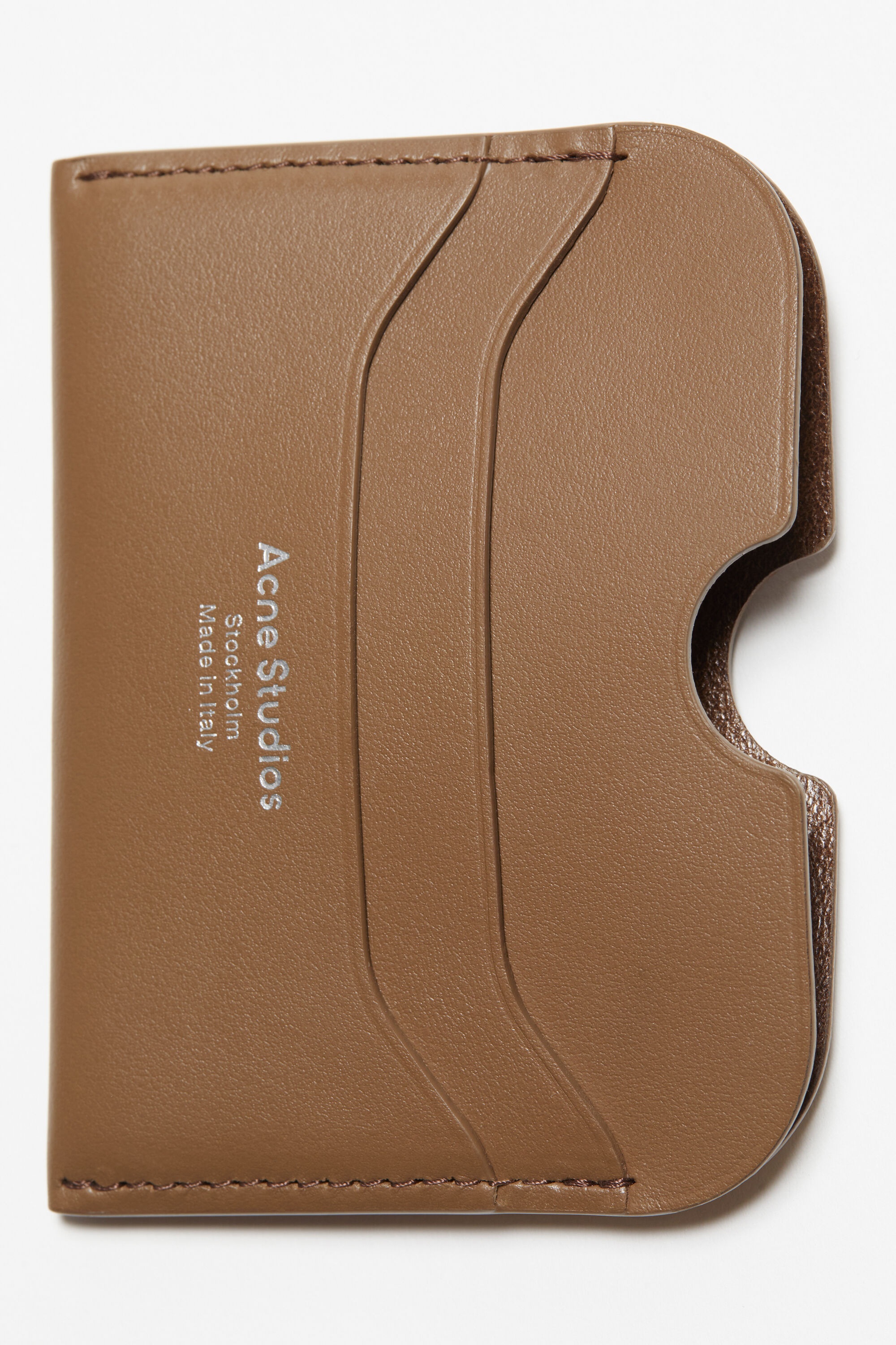 Leather card holder - Camel brown - 6