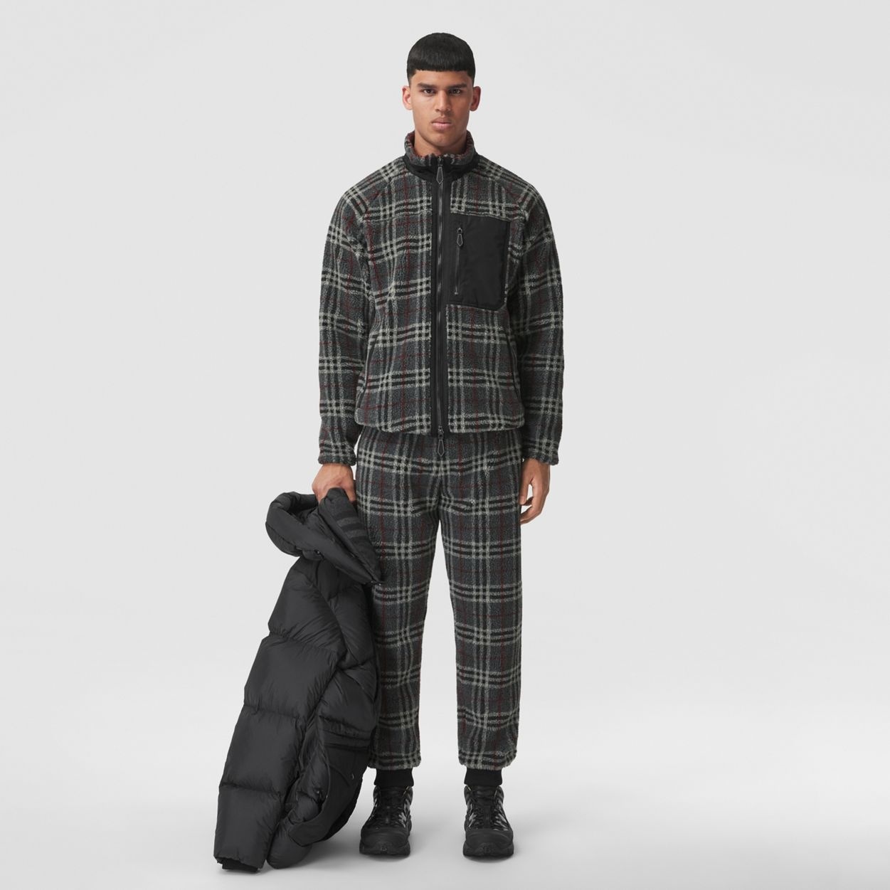 Check Fleece Jogging Pants - 2