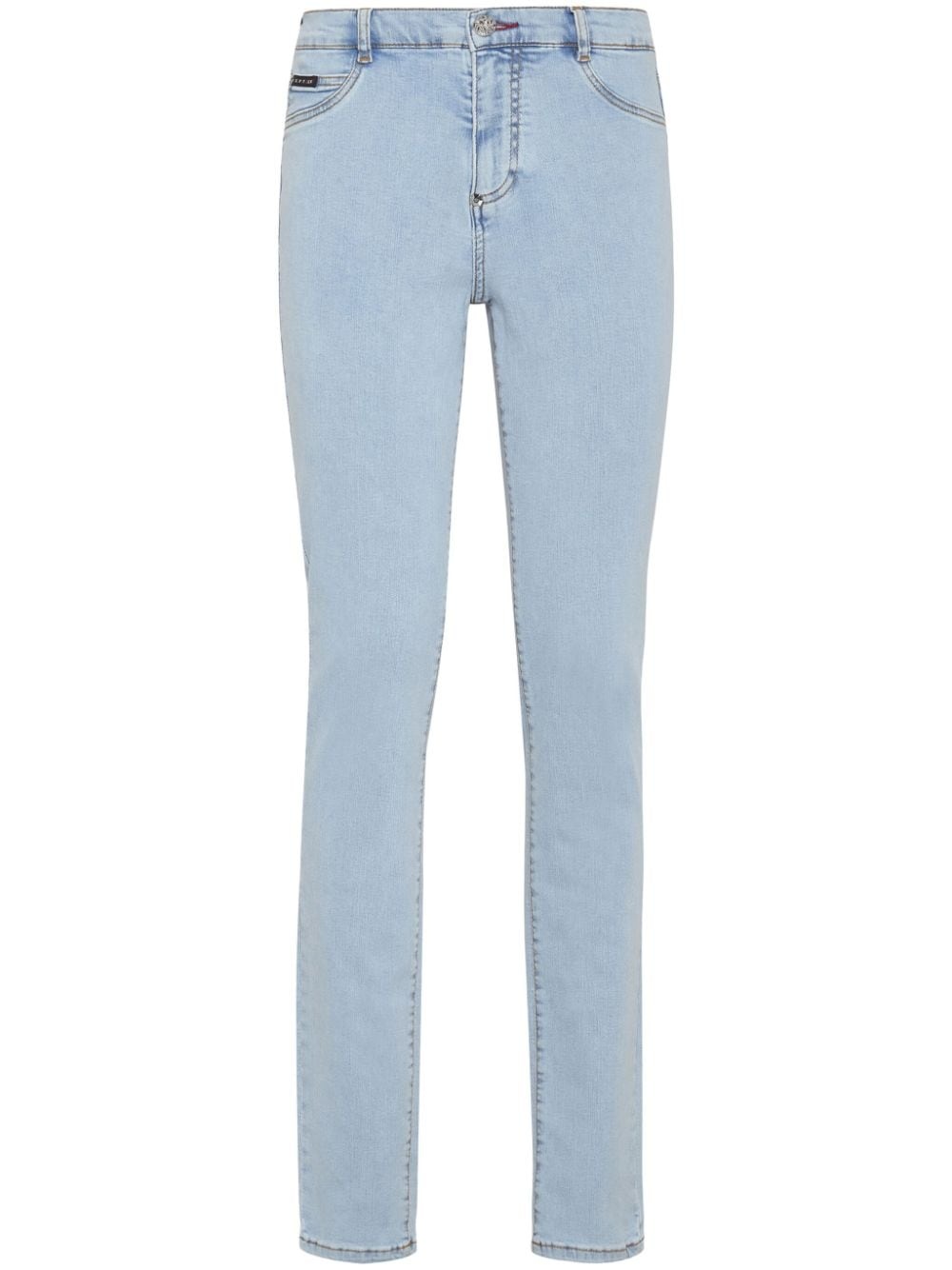 logo-plaque skinny-cut jeans - 1