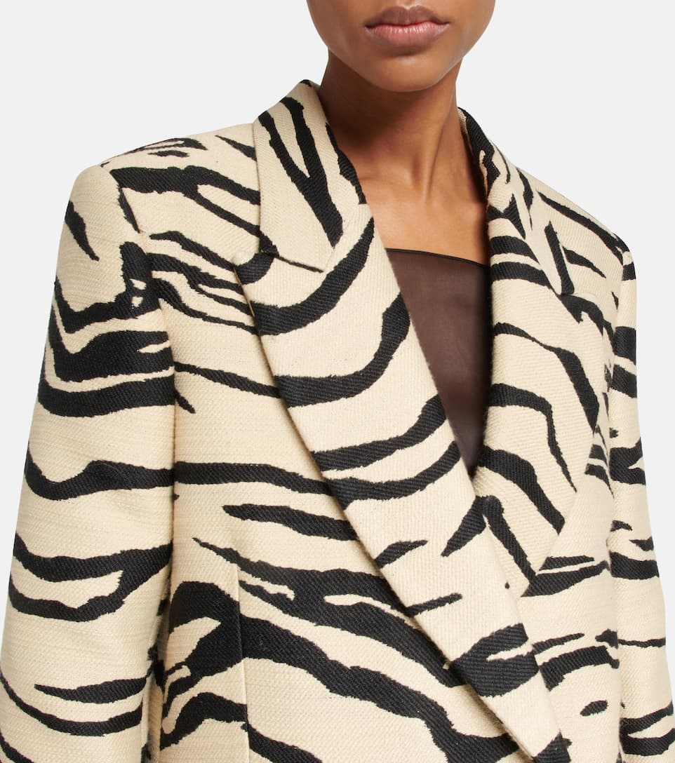 Printed double-breasted coat - 4