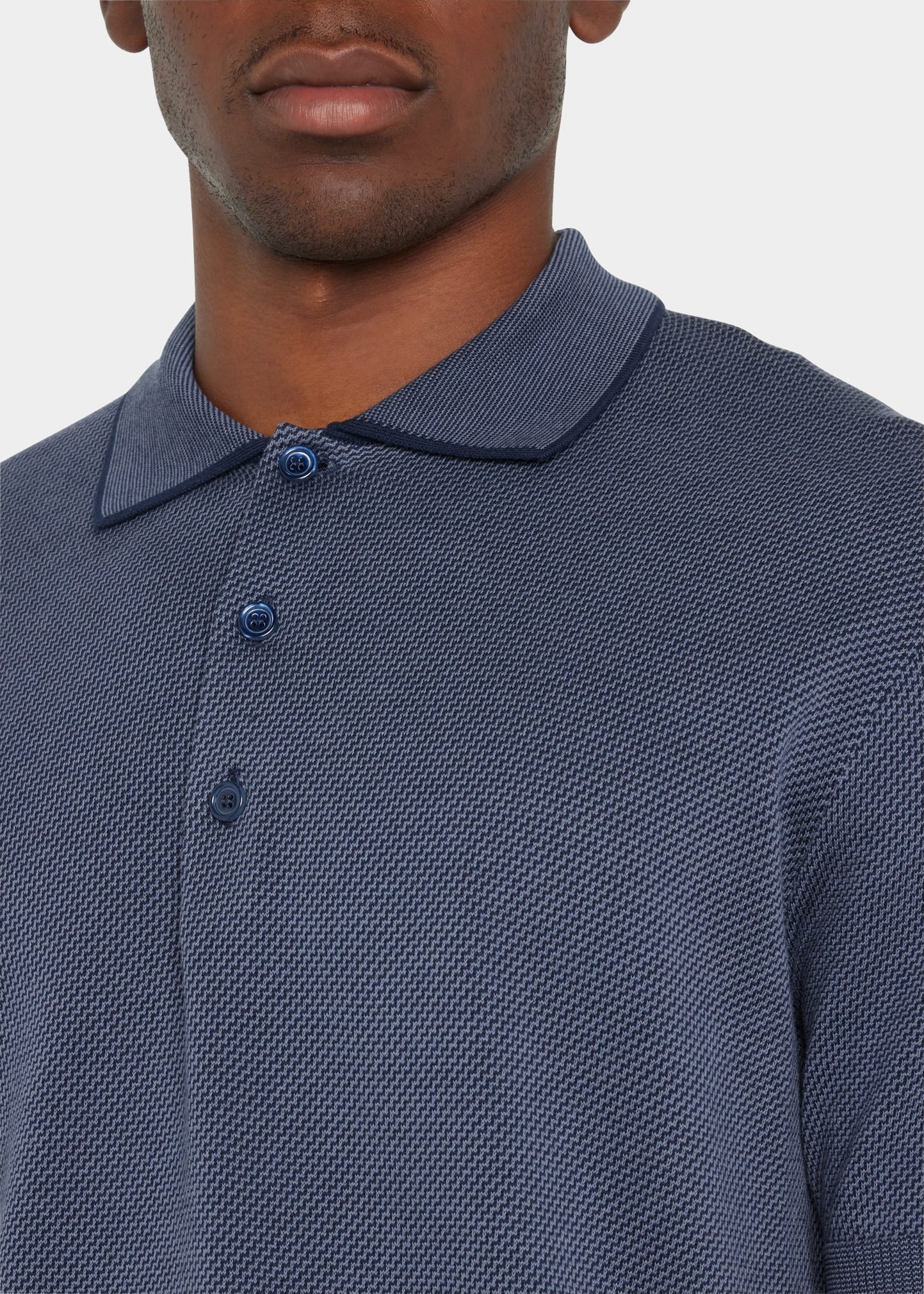 Men's Diagonal Jacquard Polo Shirt - 5