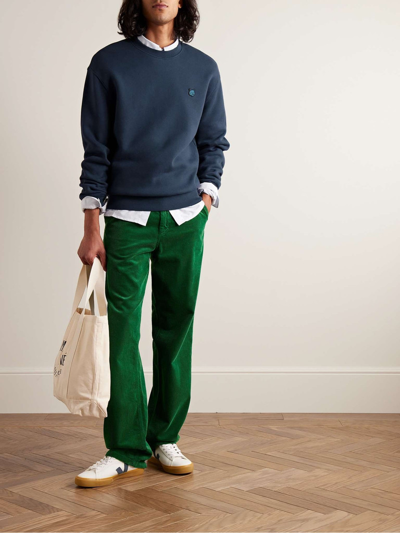 Maison Kitsuné Logo-Appliquéd Cotton-Jersey Sweatshirt outlook