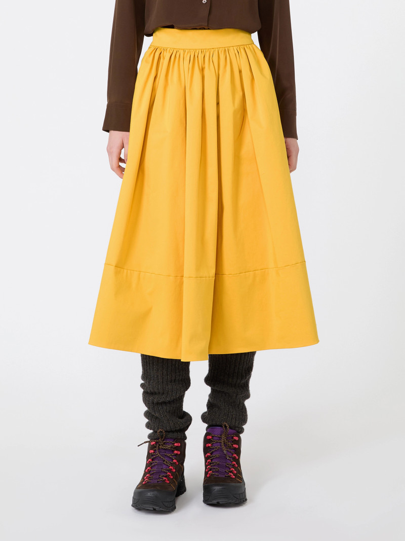 WKSLIRA Cotton satin midi skirt - YELLOW 3