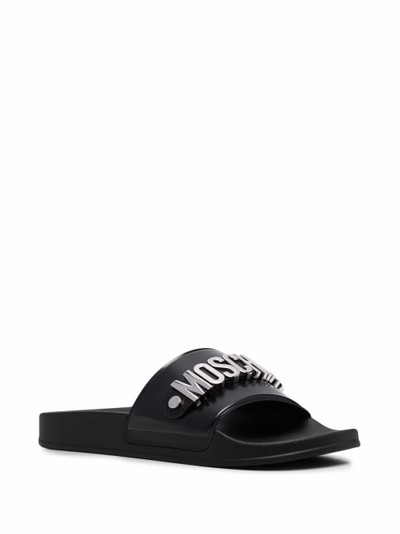 Moschino logo-lettering pool slides outlook