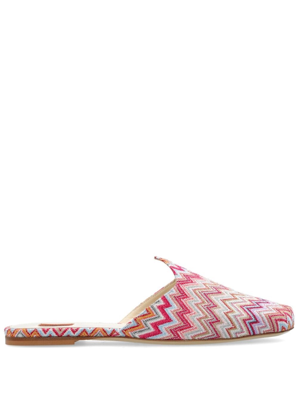 zigzag-woven flat mules - 1