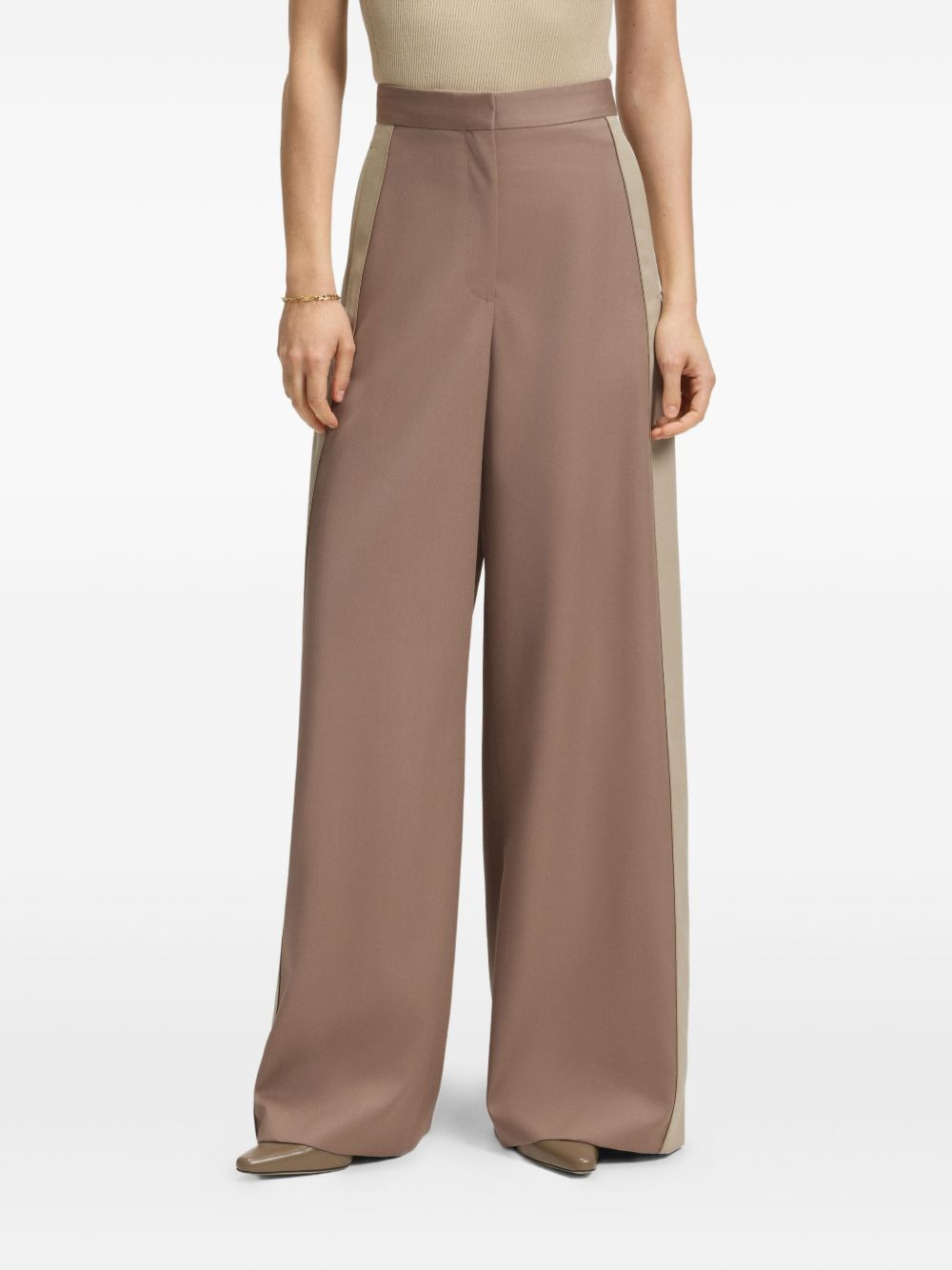 panelled wide-leg trousers - 4