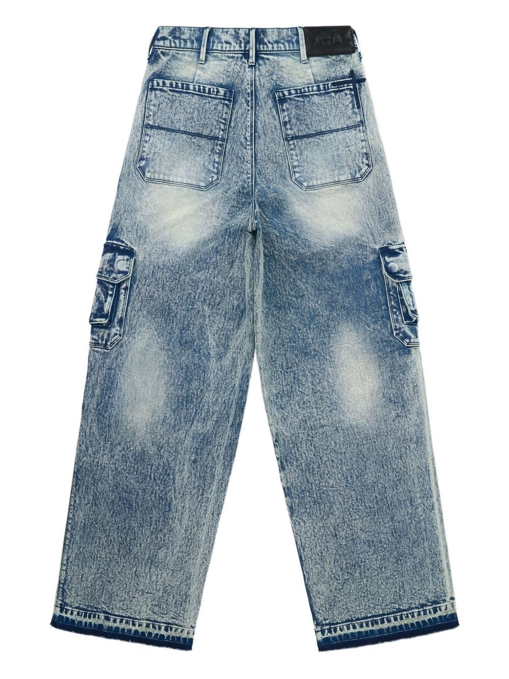 acid-wash cargo jeans - 2
