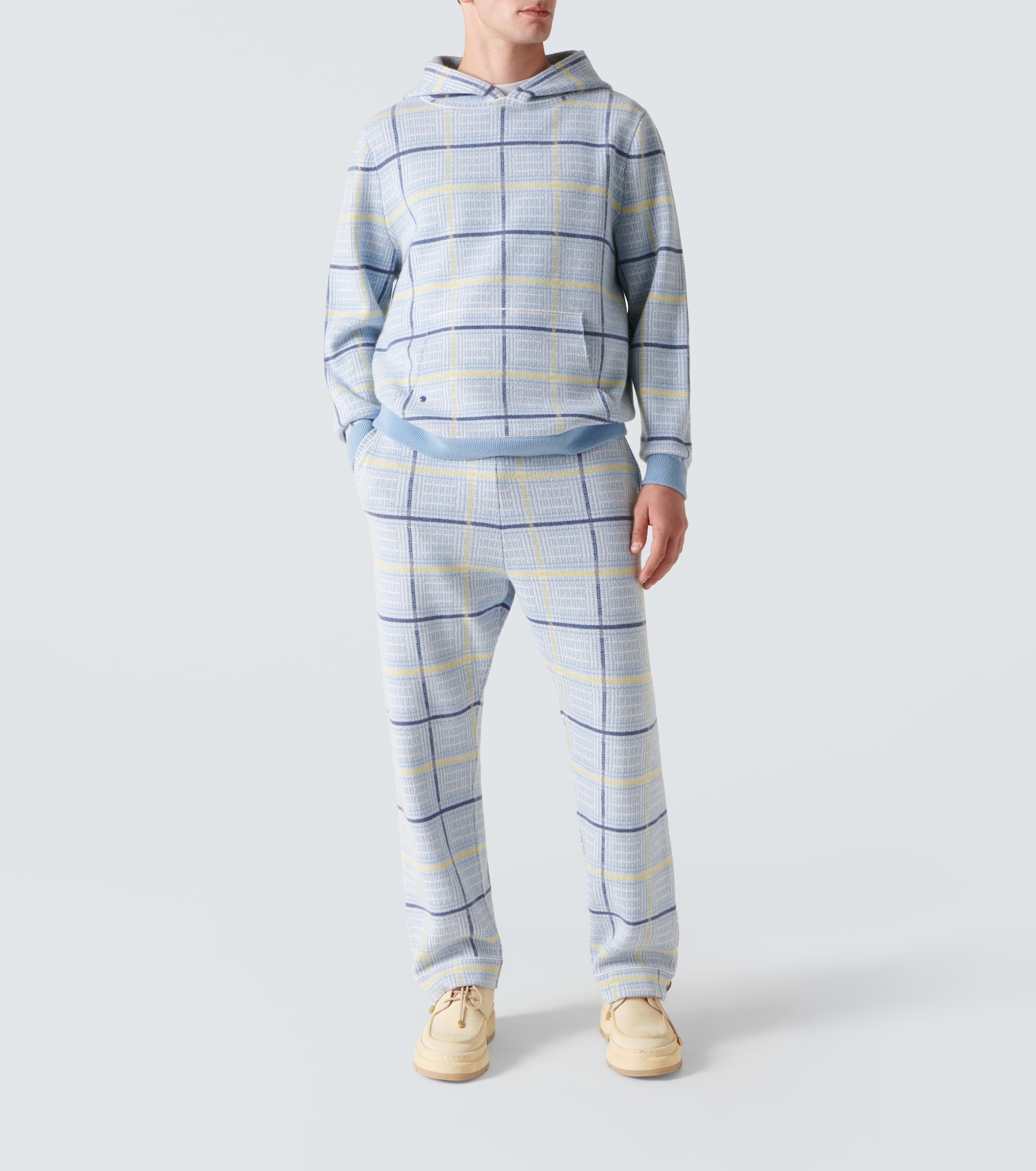 Rain tartan cashmere sweatpants - 2