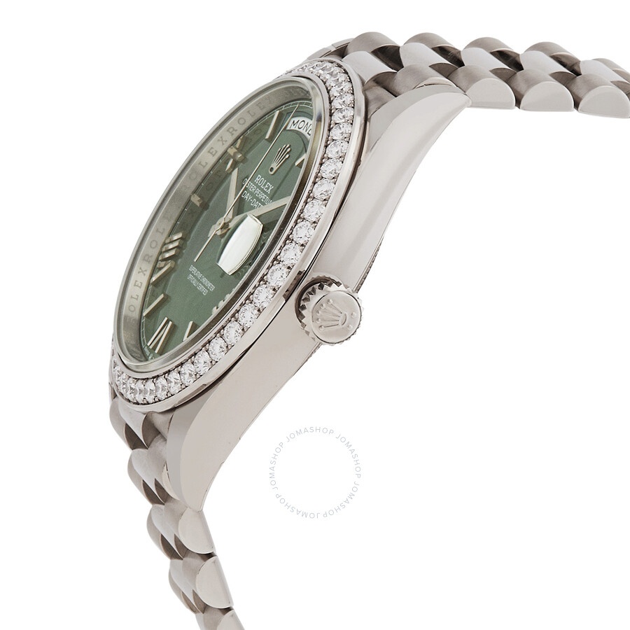 Rolex Day Date 40 Automatic Green Dial Men's 18kt White Gold President Watch 228349GNRP - 2
