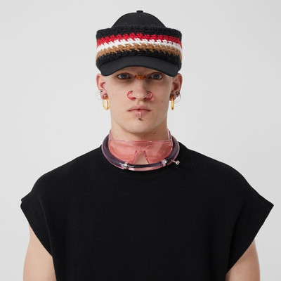 Burberry Cotton Baseball Cap with Crochet Knit Headband outlook