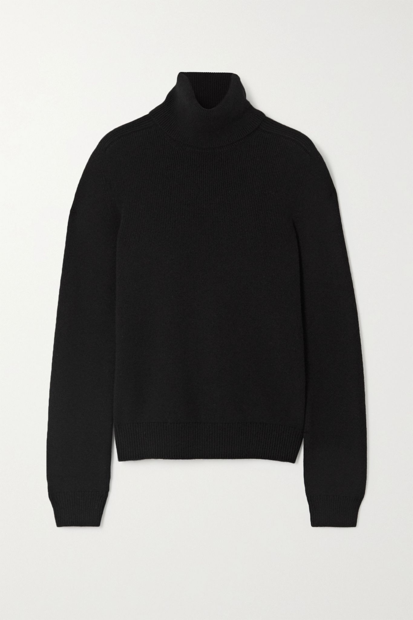 Ribbed cashmere turtleneck sweater - 1