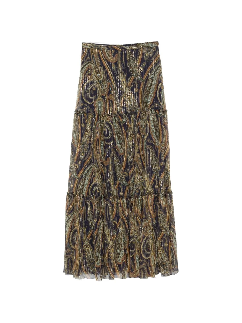 paisley-print tiered maxi skirt - 1