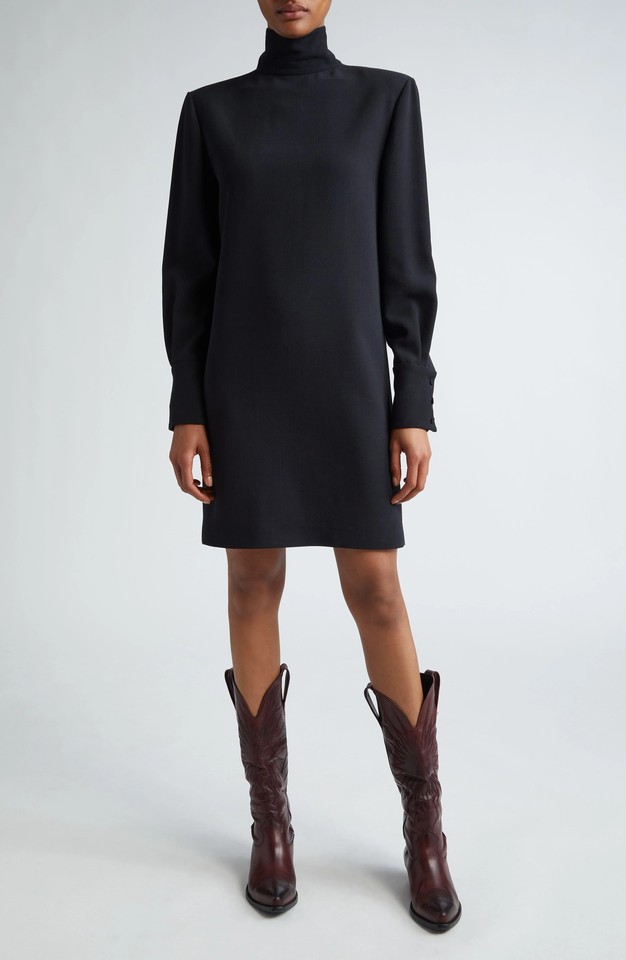 Golden Goose Journey Back Tie Long Sleeve Jersey Shift Dress in Polar Night at Nordstrom - 1