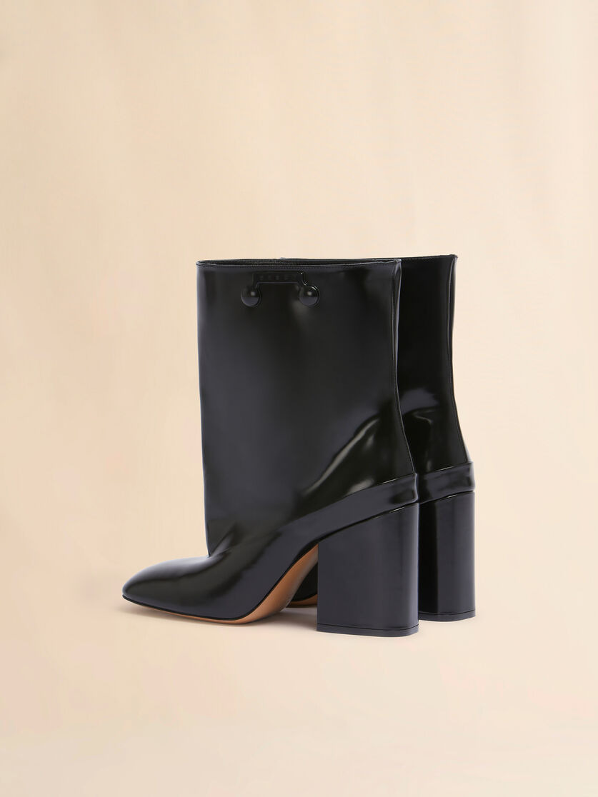 BLACK LEATHER TRUNKAROO ANKLE BOOT - 3