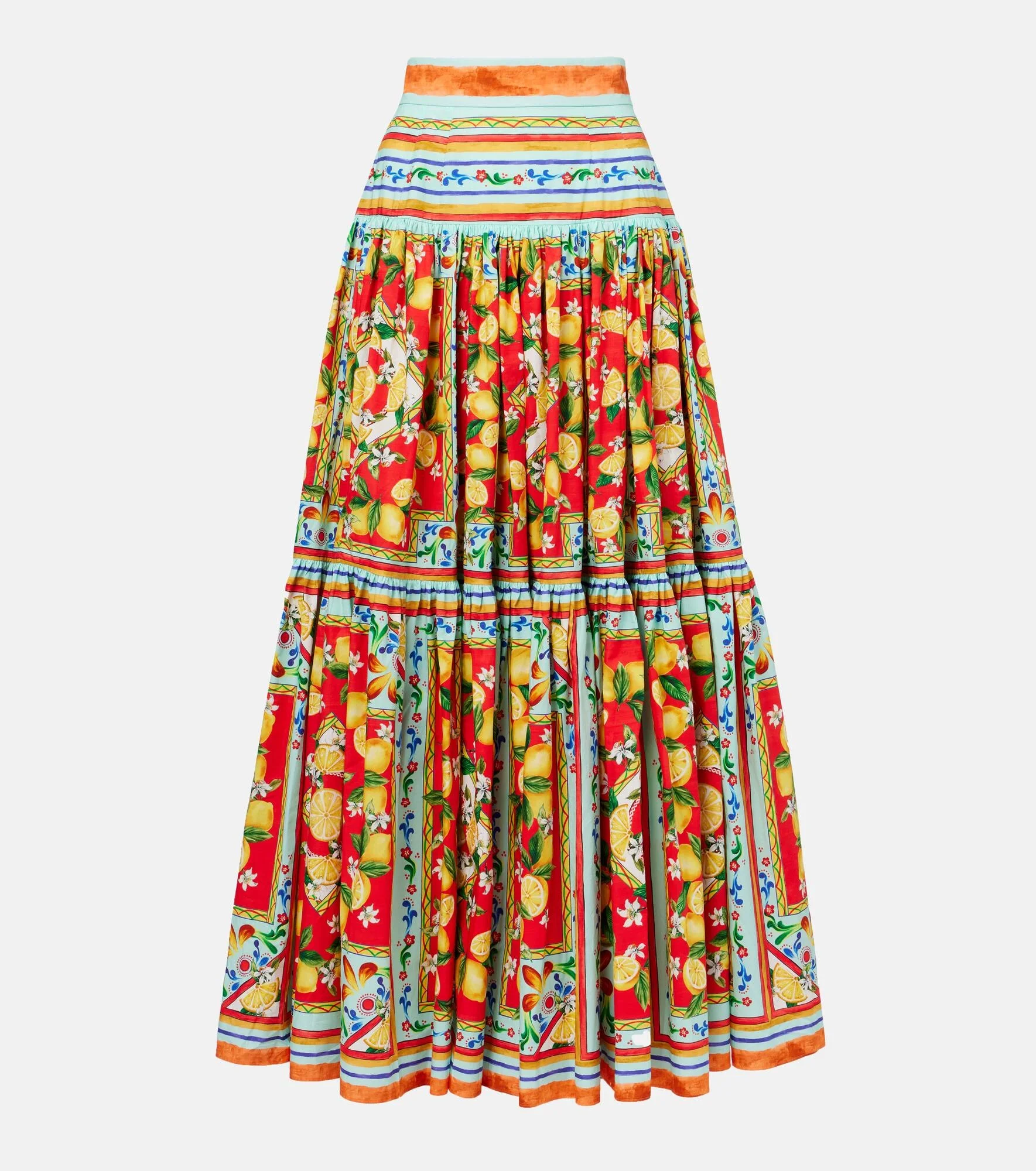 Taormina printed cotton maxi skirt - 1