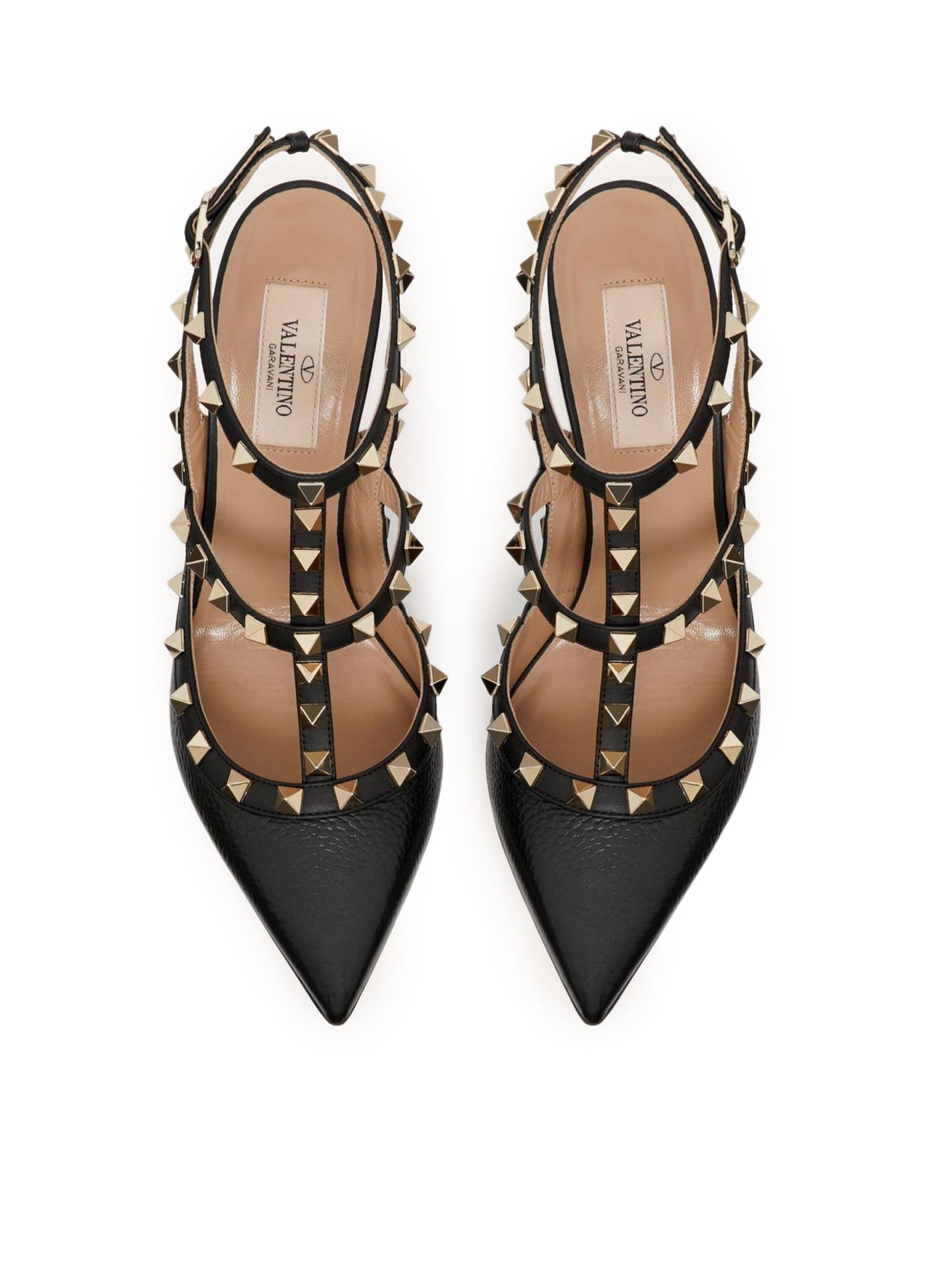 ROCKSTUD GARNET CALFSKIN STRAPS PUMPS 100MM - 5
