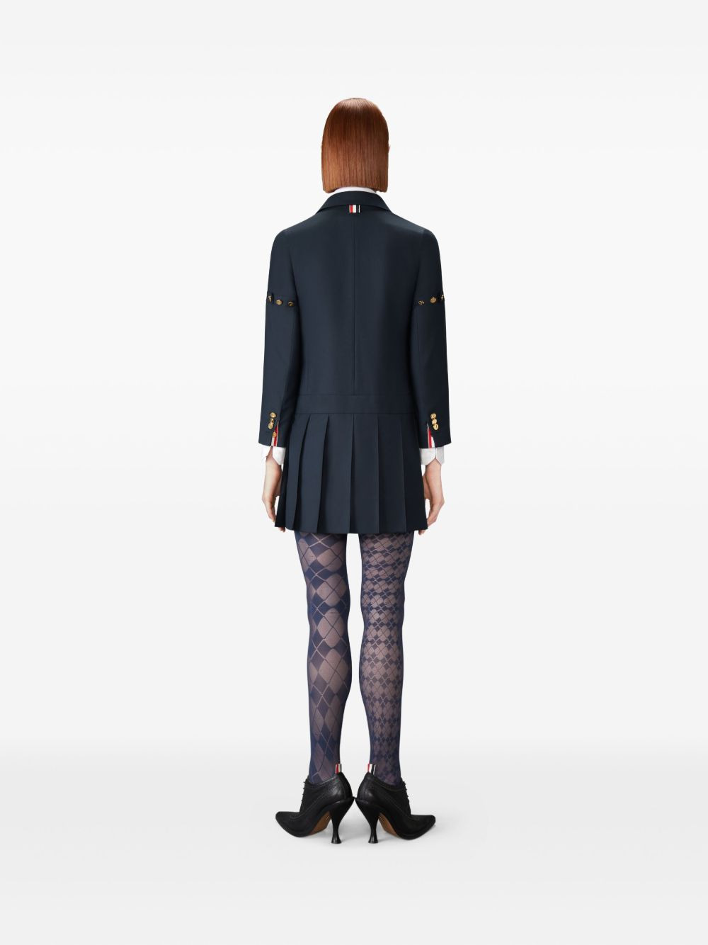pleated-skirt button-detail dress - 4