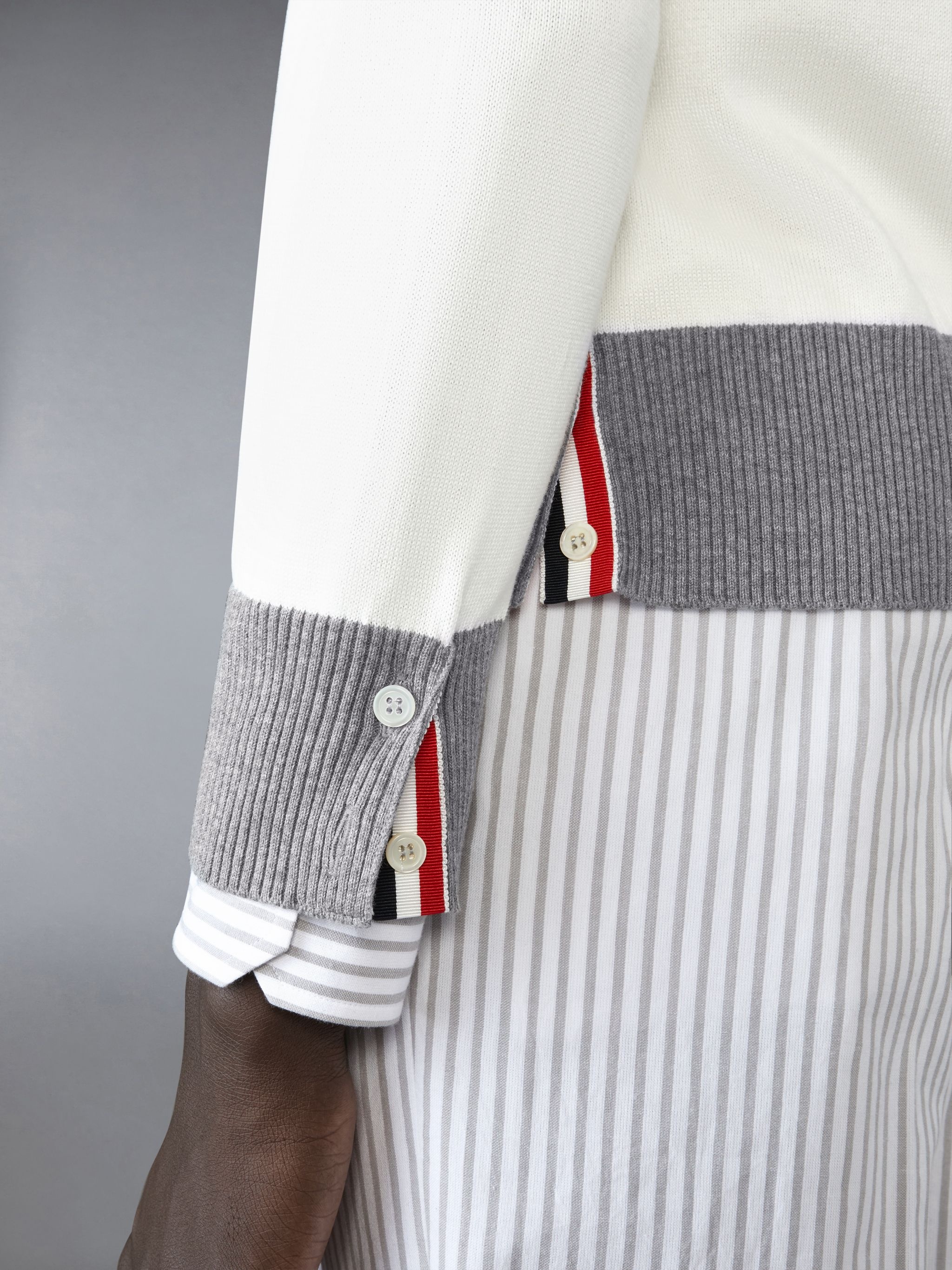 Funmix 4-Bar Relaxed Fit V Neck Cardigan - 3